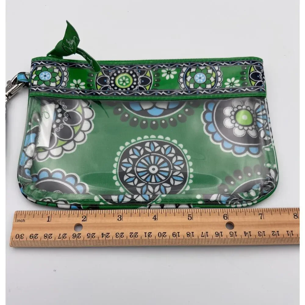 Vera Bradley Cupcakes Green Wristlet Zip Cosmetic Travel Clutch Retired Print - Picture 6 of 7